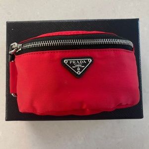 Prada mini red nylon bag